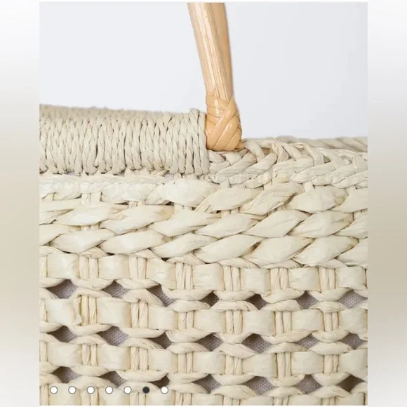 WOVEN STRAW TOTE BAG. - Picture 5 of 8